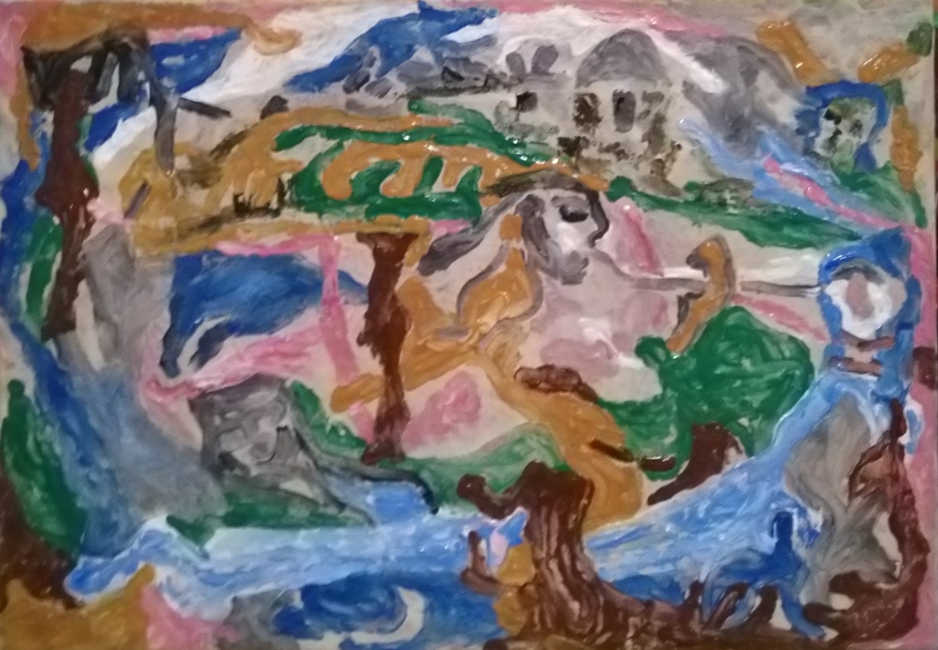 Dunakanyar 50 x 35 cm tempera vászon