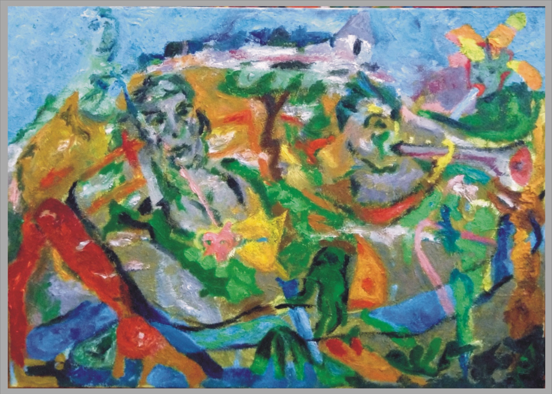 Visegrád, Palotajátékok idején 50 x 70 cm olaj vászon